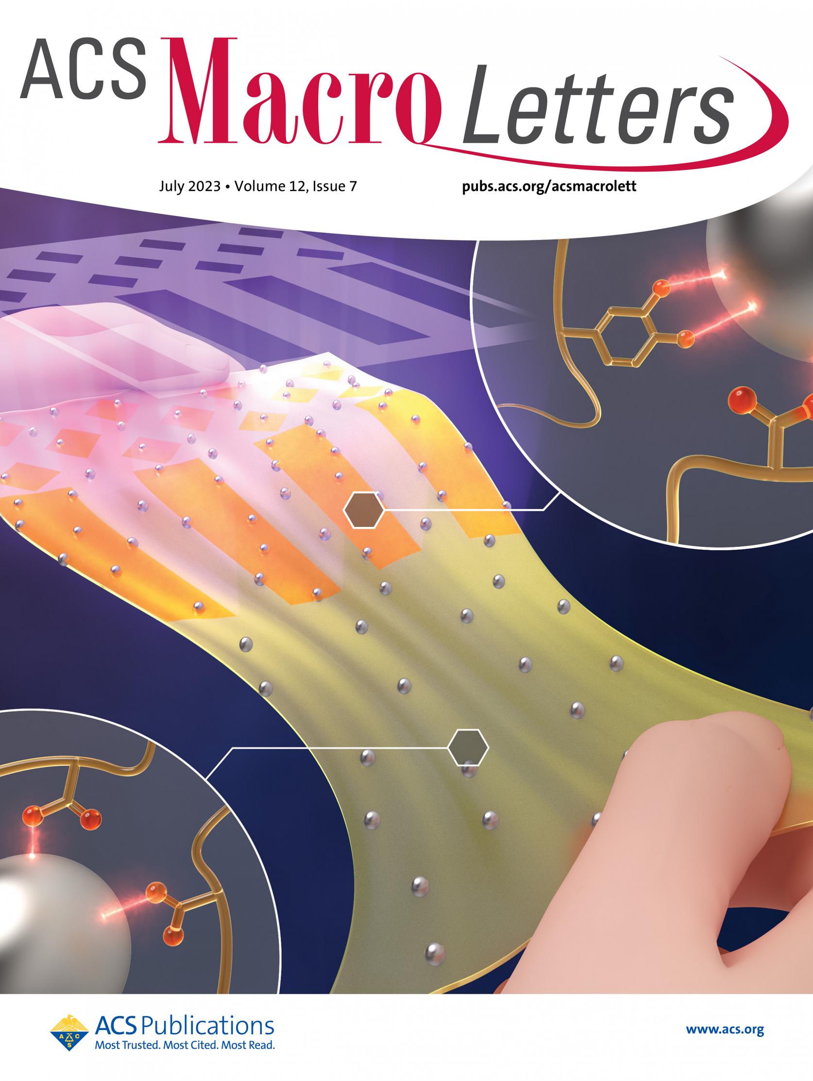  物質応用化学科 高分子工学研究室 伊掛浩輝准教授、神奈川大学 原秀太特別助教らの共同研究成果が、アメリカ化学会ACS Macro Letters誌のfront coverに採択されました。