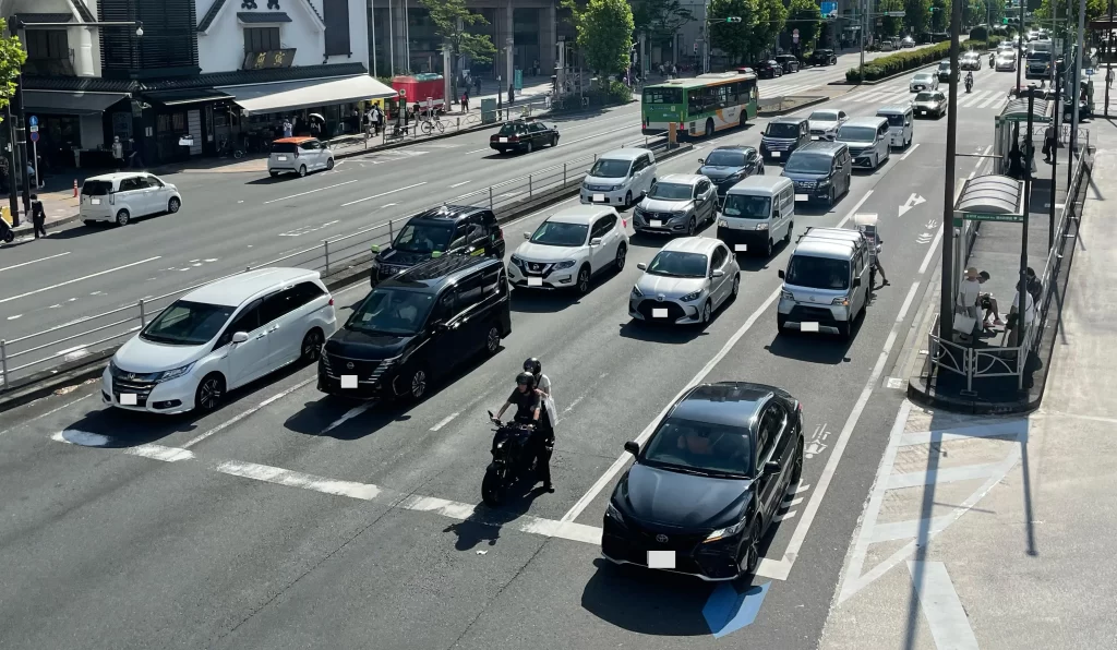 都内での自動車交通流の観測