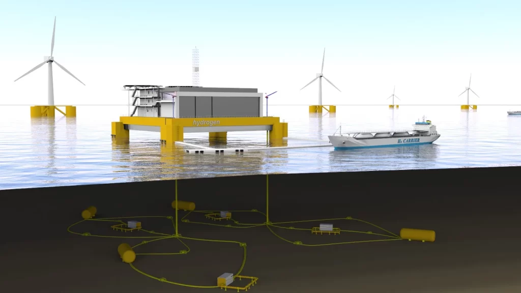 水素生産のための浮体式海洋構造物
