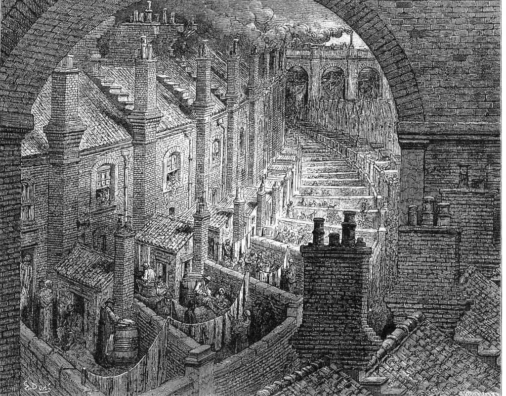 「ロンドンの上を走る鉄道」ギュスターヴ・ドレ（1872年）