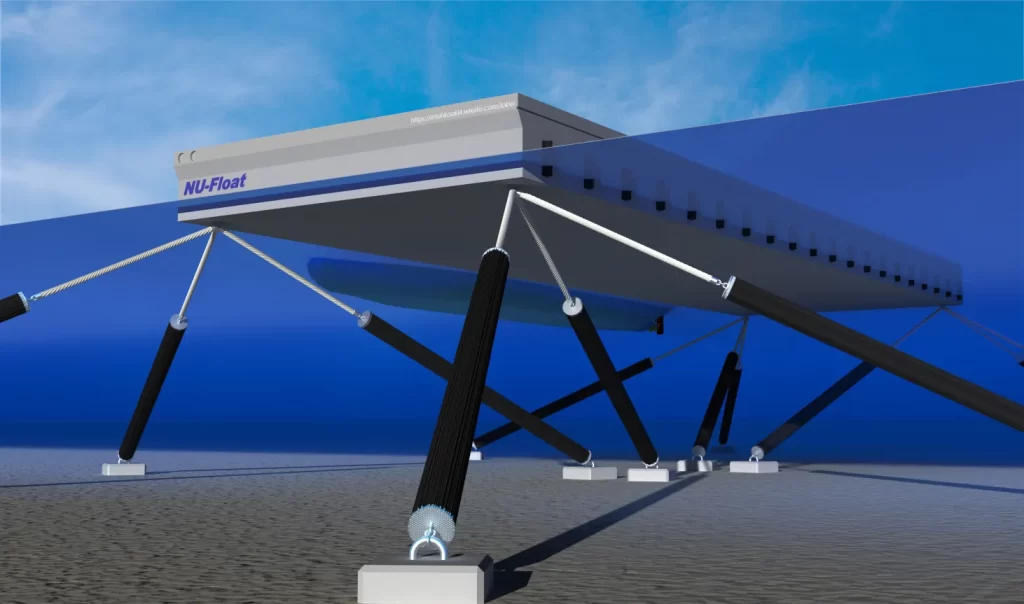 弾性係留索により係留された浮体式海洋構造物