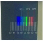 分光された蛍光灯の光