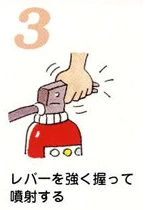 レバーを強く握って噴射する