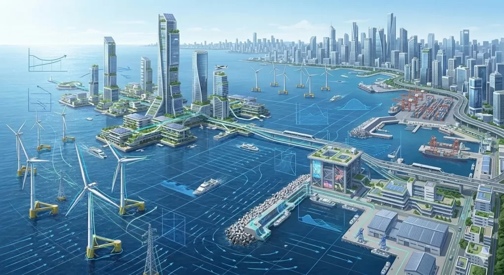 海洋空間を活かした沿岸都市のイメージ