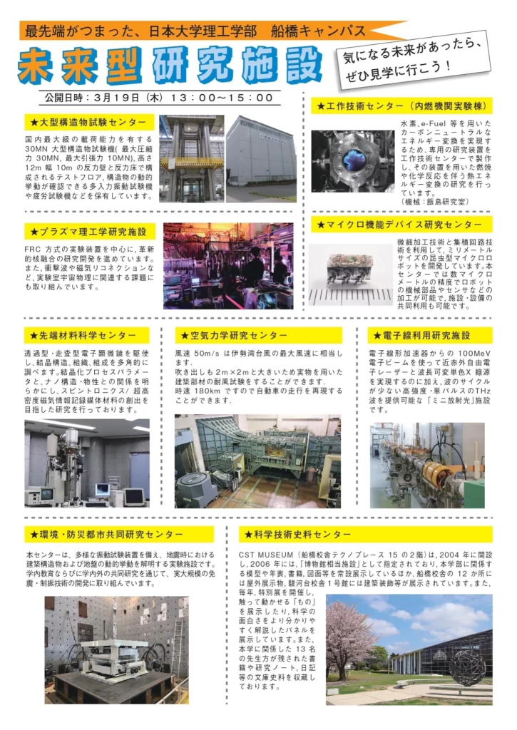 日本大学理工学部 理工学研究所 研究所公開