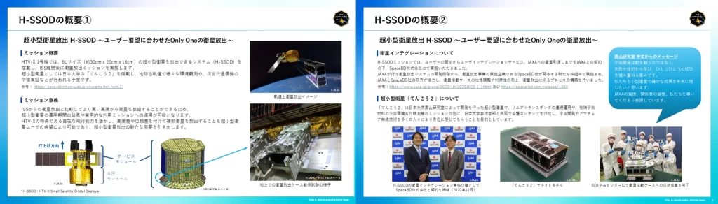 HTV-X1号機ミッションプレスキットより　H-SSOD概要 ©︎JAXA