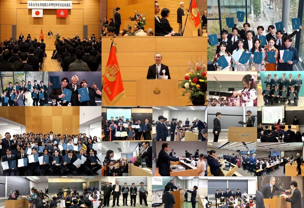 令和７年度日本大学卒業式及び日本大学理工学部 日本大学大学院理工学研究科 博士前・後期課程 短期大学部 学位記伝達式の様子